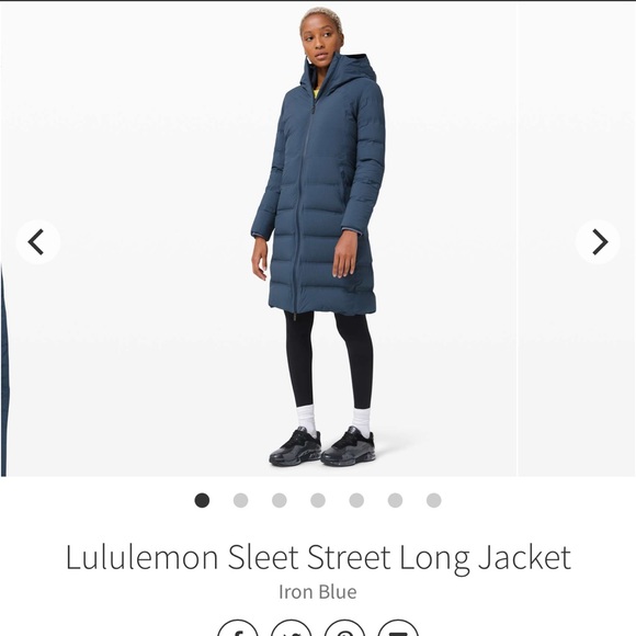 lululemon athletica Jackets & Blazers - NWOT lululemon sleet street long jacket iron blue Sz 4